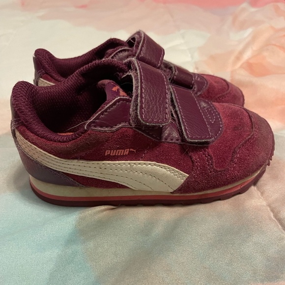 PUMA Purple Suede Velcro Shoes - Size Toddler 8C - Picture 3 of 5
